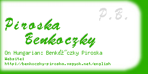 piroska benkoczky business card